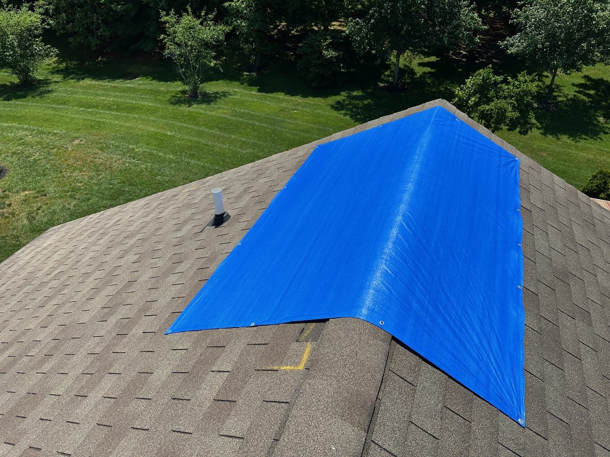 Emergency tarp installation