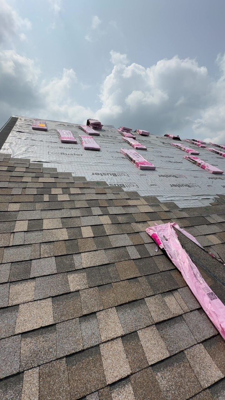 Roof installation in progress